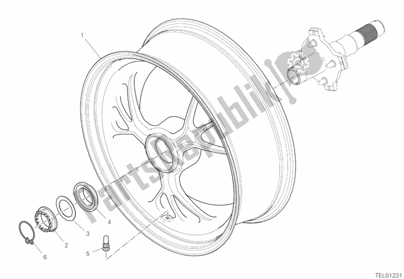 Tutte le parti per il Ruota Posteriore del Ducati Hypermotard 950 SP 2019